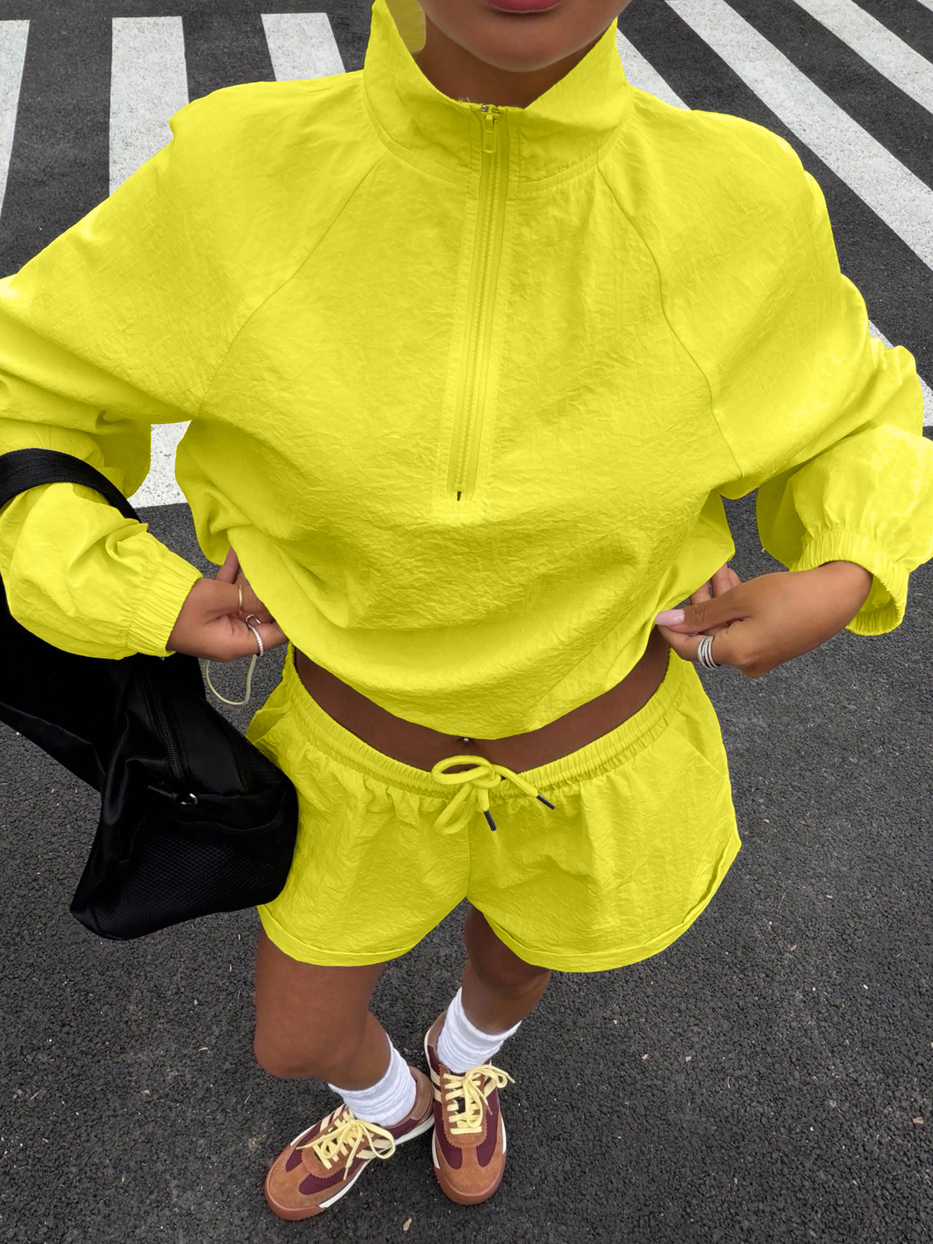 Ensemble de vêtements de sport pour femmes, couleurs vives, design à fermeture éclair, tenue de protection solaire, vêtements de fitness, ensemble de vêtements de sport confortables