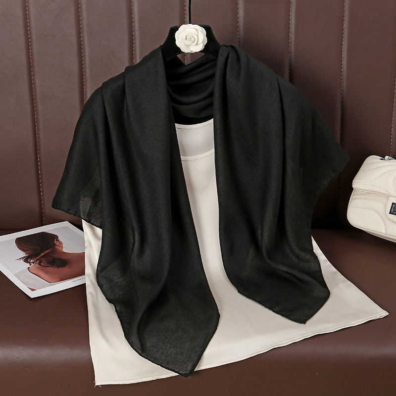 Châle Carré en Viscose de Coton pour Femme, Imprimé de Haute Qualité, Châles Doux, Hijab Musulman, 90x90cm