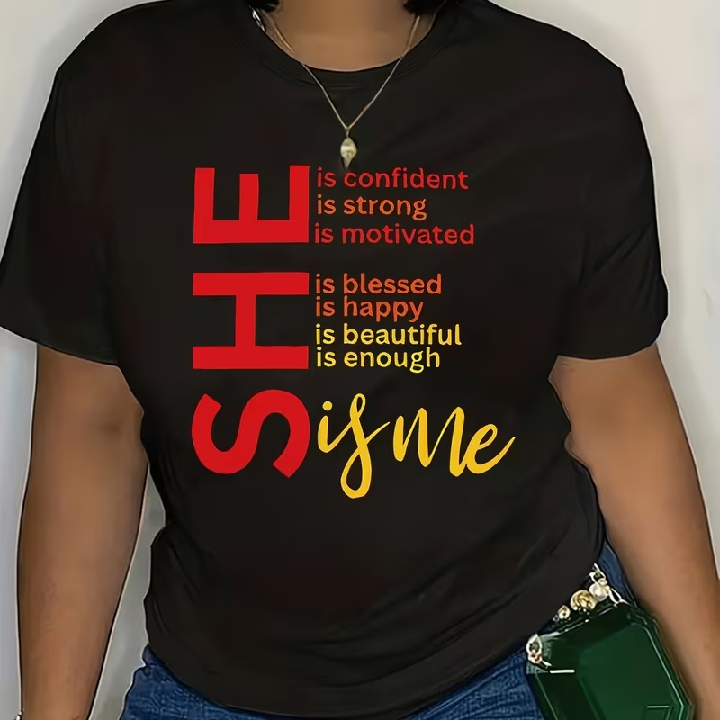 C'est moi. T-shirt pour femmes, design avec slogan « forte et belle », hauts décontractés pour femmes, t-shirt pour femmes, streetwear quotidien