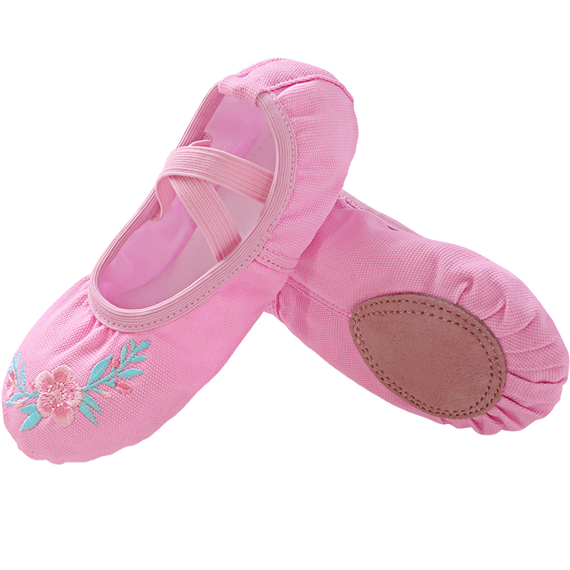 Chaussures de ballet brodées pour filles, chaussures de danse souples pour femmes, pour l'entraînement et la performance, chaussures de ballerine antidérapantes, ballerines de danse professionnelles