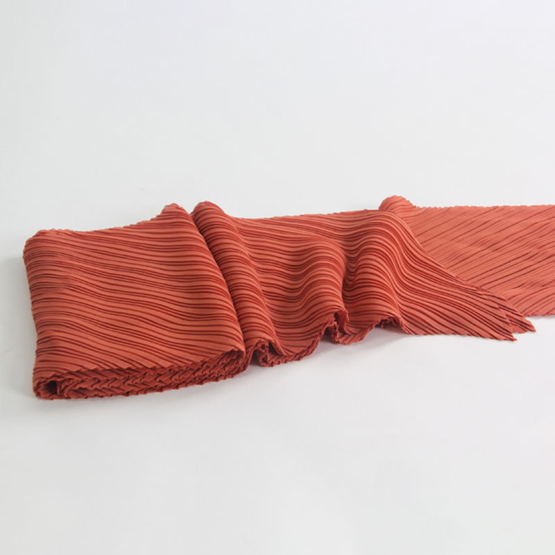 Miyake plissé large longue écharpe en soie printemps été automne hiver Cape femmes pare-brise châle épaule concepteur coréen écharpe
