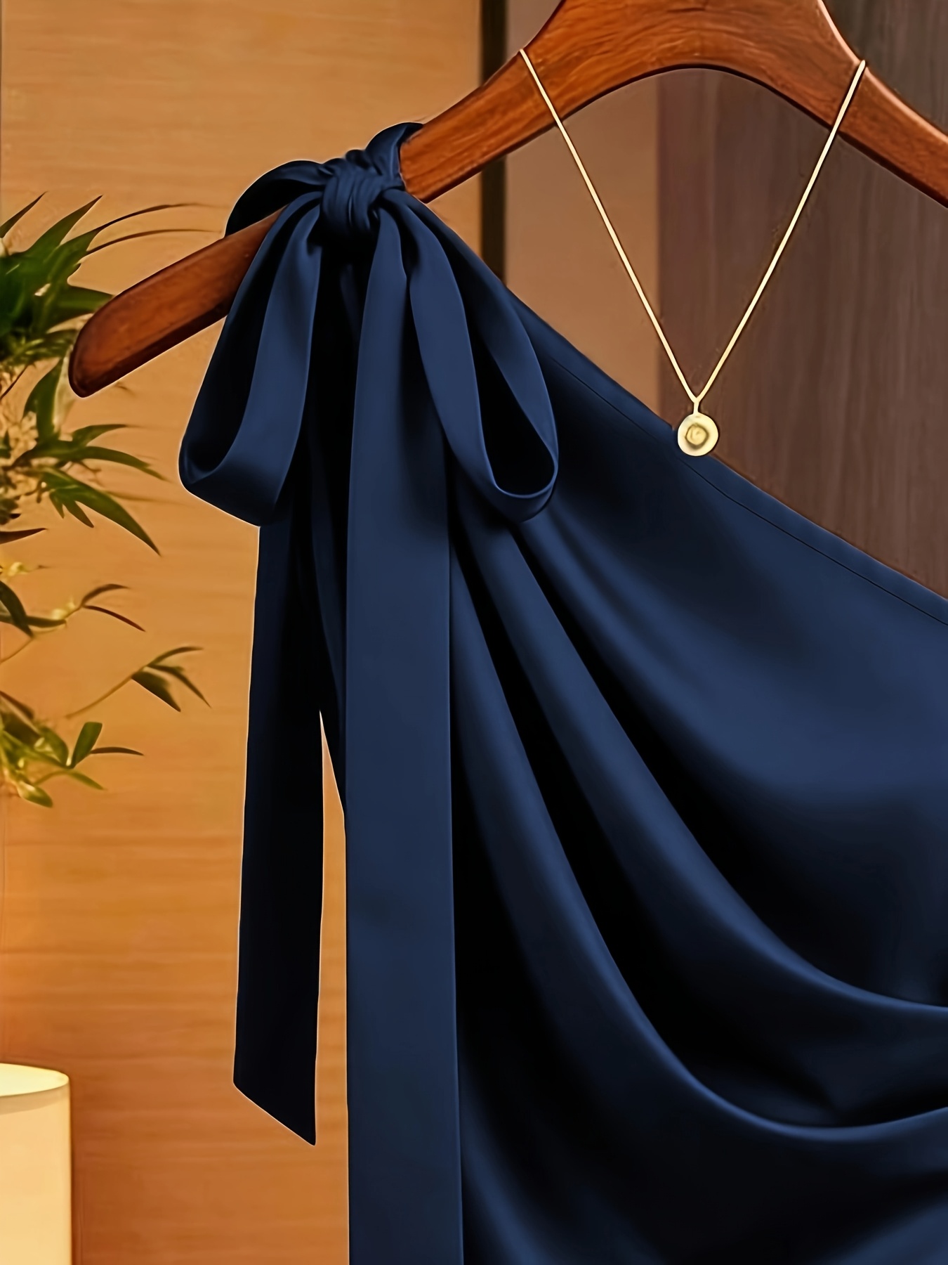 Haut en satin pour femme à épaules dénudées avec détail nœud et taille froncée