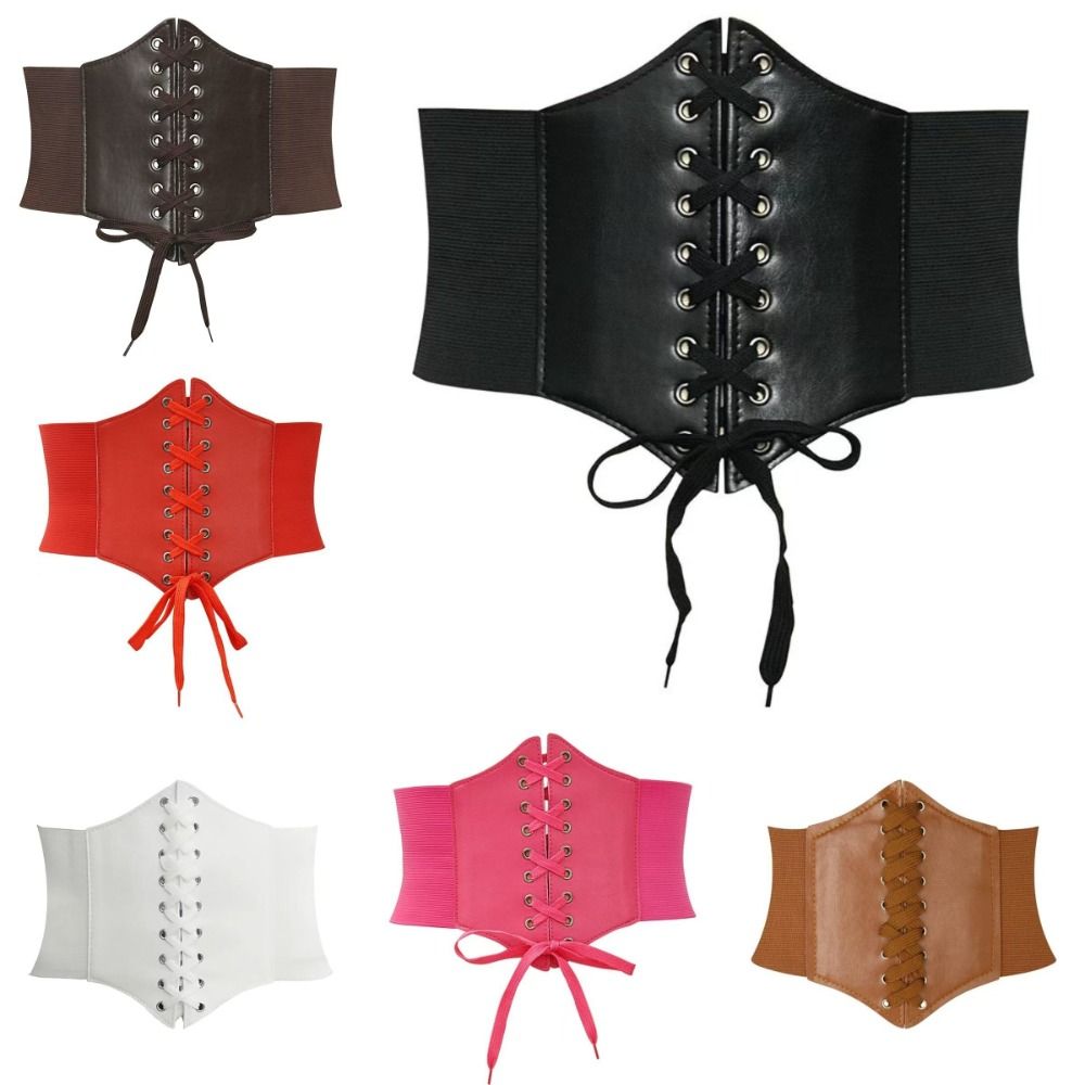 Ceinture large élastique de style corset, décorative, à porter à l'extérieur, amincissante, pour jupes, robes et vêtements