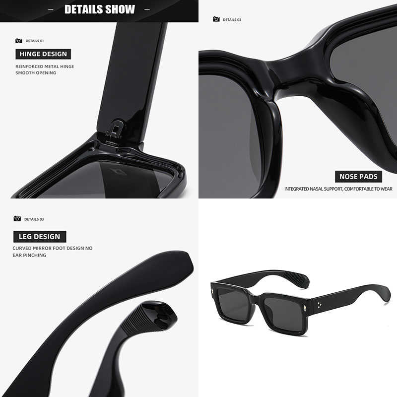 Lunettes de soleil simples et polyvalentes pour hommes et femmes, petit Rivet carré, conduite en plein air, Protection contre les ultraviolets, lunettes de soleil décontractées