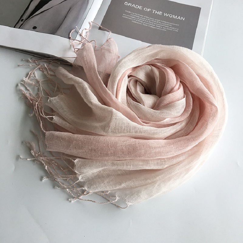 Écharpe pour femme en lin 100% à dégradé de couleurs printemps/été