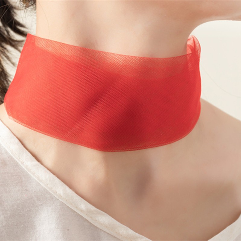 Écharpe de protection pour le cou en maille sexy, respirante, fine, pour l'été, accessoire de cou couleur unie, collier à large ruban