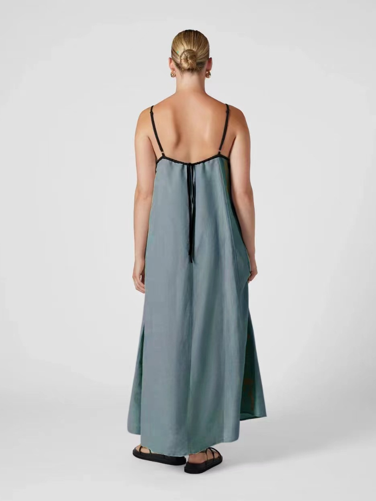 Robe caraco en coton pour femmes, robe de loisirs de vacances, simple, ventilé, ourlet large, été, printemps, documents d'abonnés à la mode