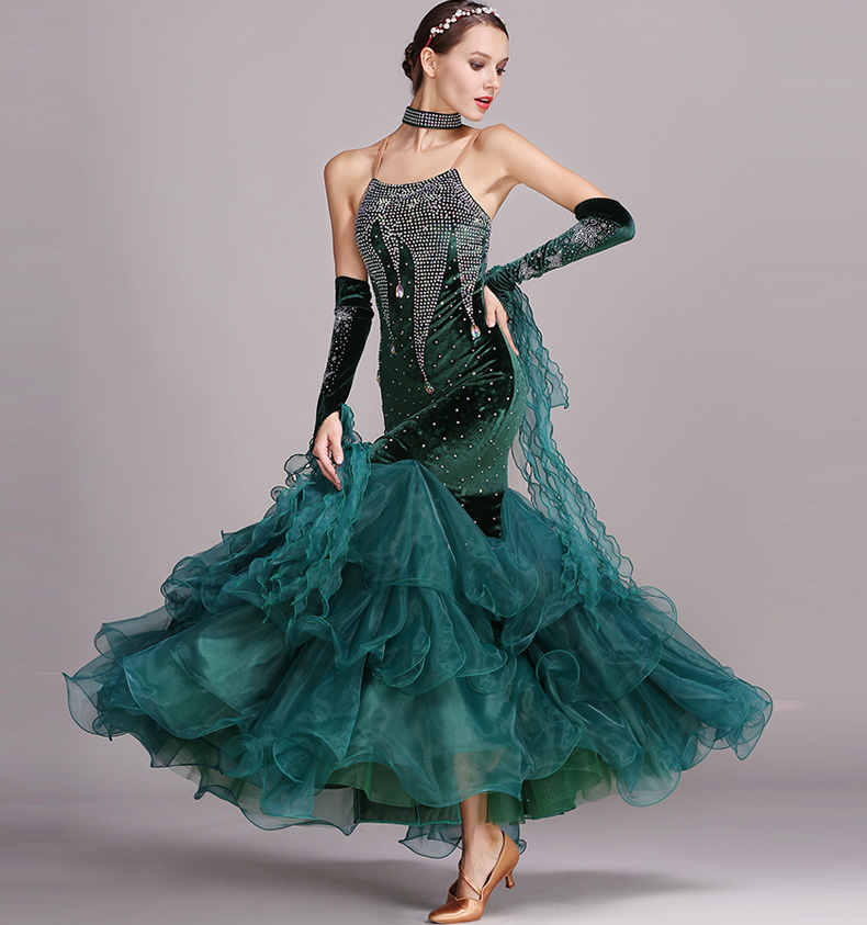 Costume de danse moderne pour femmes et adultes, robe de danse Tango valse, Costume de salle de bal, robe de soirée