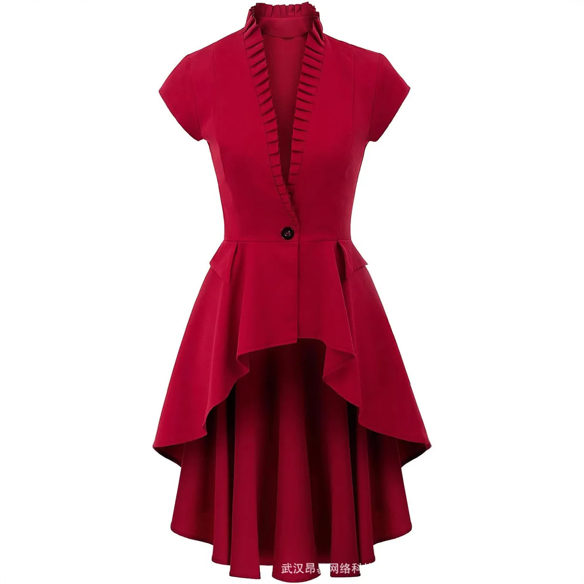 Costume de Cosplay médiéval pour femmes, manteau gothique rétro, uniforme en queue d'aronde, manches courtes, manteau gothique victorien à boutons