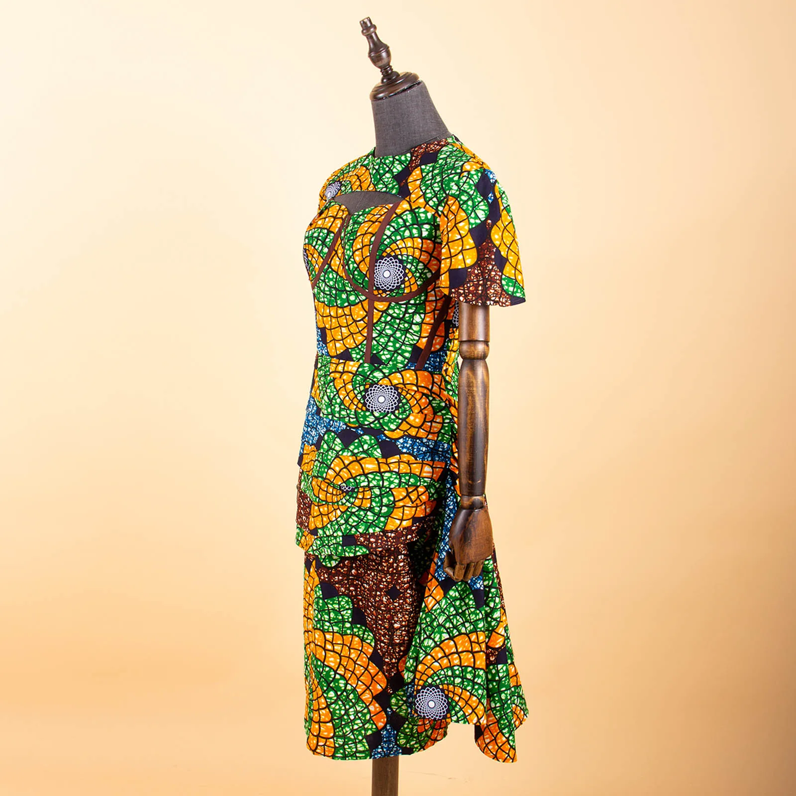Robes à manches courtes imprimées africaines pour femmes, tenues rondes Dashiki, tenue Ankara, soirée de mariage midi, S2025025