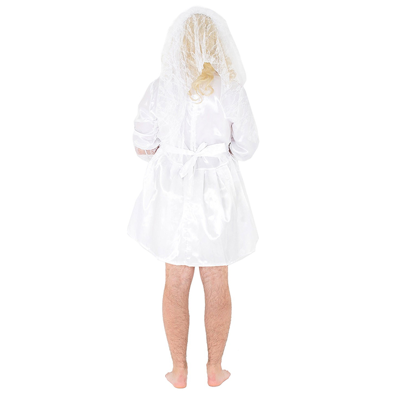 Déguisement de Mariée Fugitive pour Homme, Costume de Fête de Bachelorette, Tenue Amusante pour Adulte, Déguisement de Mariage pour Halloween