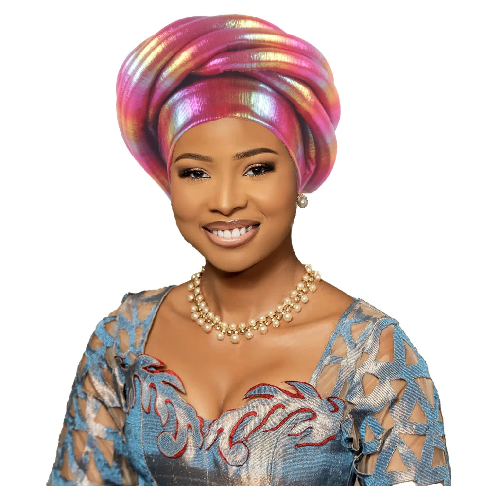 Nigeria Autogele couvre-chef musulman chapeau fête chapeaux Turbante torsadé tresse Turban casquette pour femmes africain tête enveloppement Bonnet couvre-chef