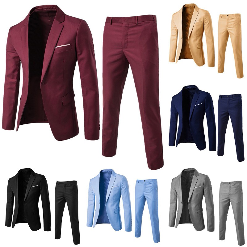 Costume deux pièces de mariage pour hommes, robe Slim décontractée pour marié, meilleur homme