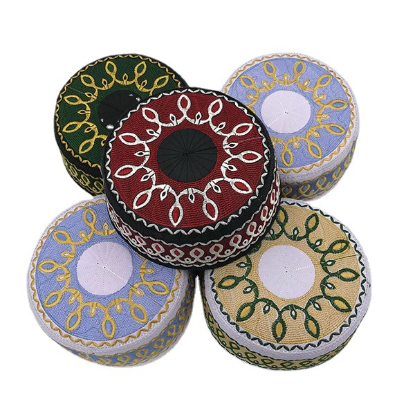 Chapeaux islamiques brodés pour hommes et femmes, casquettes de prière, voiles, vêtements de loisirs pour hommes musulmans et juifs, Arabie Saoudite