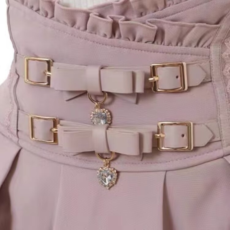 Style coréen Kawaii gâteau rose Mini jupes femmes pansement Lolita taille haute Y2k esthétique doux dentelle gothique JK Faldas jupe noire