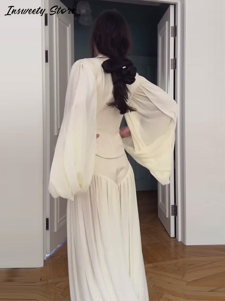 Ensemble pantalon et haut à revers fendu pour femme, veste unie à simple boutonnage et pantalon plissé patchwork, nouvelle collection 2026, tenue décontractée pour femme