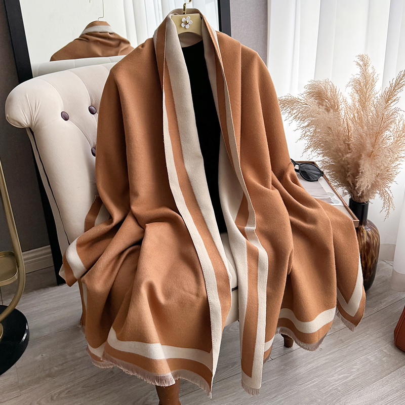 Écharpe chaude en cachemire de luxe pour femmes, couleur unie, châle et enveloppes à la mode, couverture pour dames, Pashmina d'hiver, Bandana Bufanda, nouvelle collection