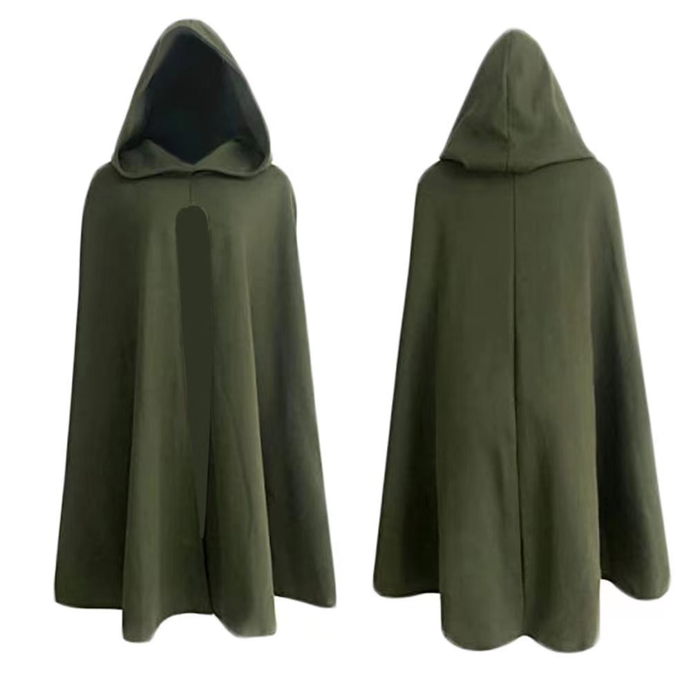 Hommes ancien Cape à capuche adulte médiéval chasseur Archer Cape assistant celtique guerrier manteau Cosplay vêtements scène drame Costume S-3X
