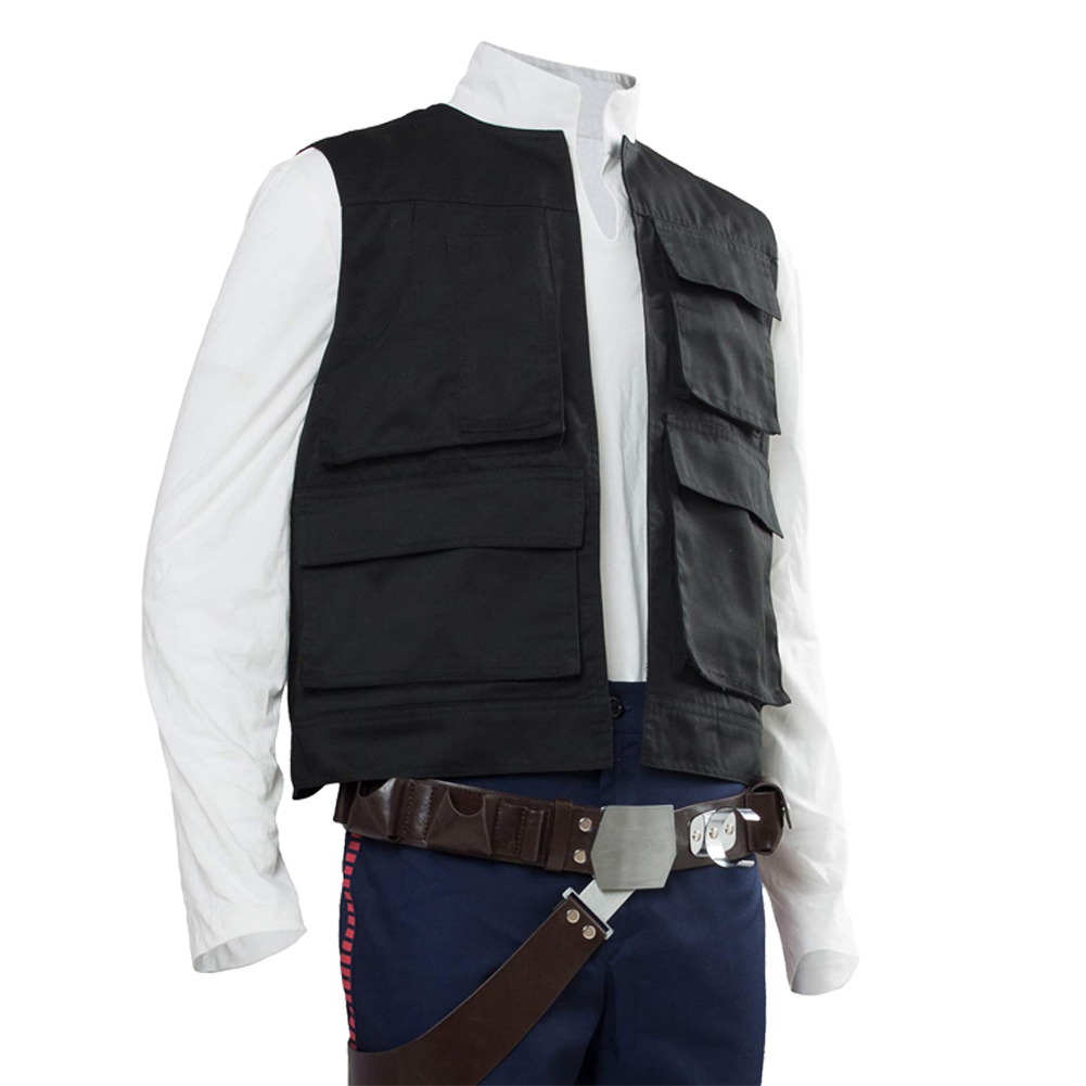 Costume de Cosplay Han Solo Fantaisie avec Ceinture, Tenue de Bataille Spatiale du Film, Déguisement pour Hommes, Vêtement de Fête d'Halloween et de Carnaval