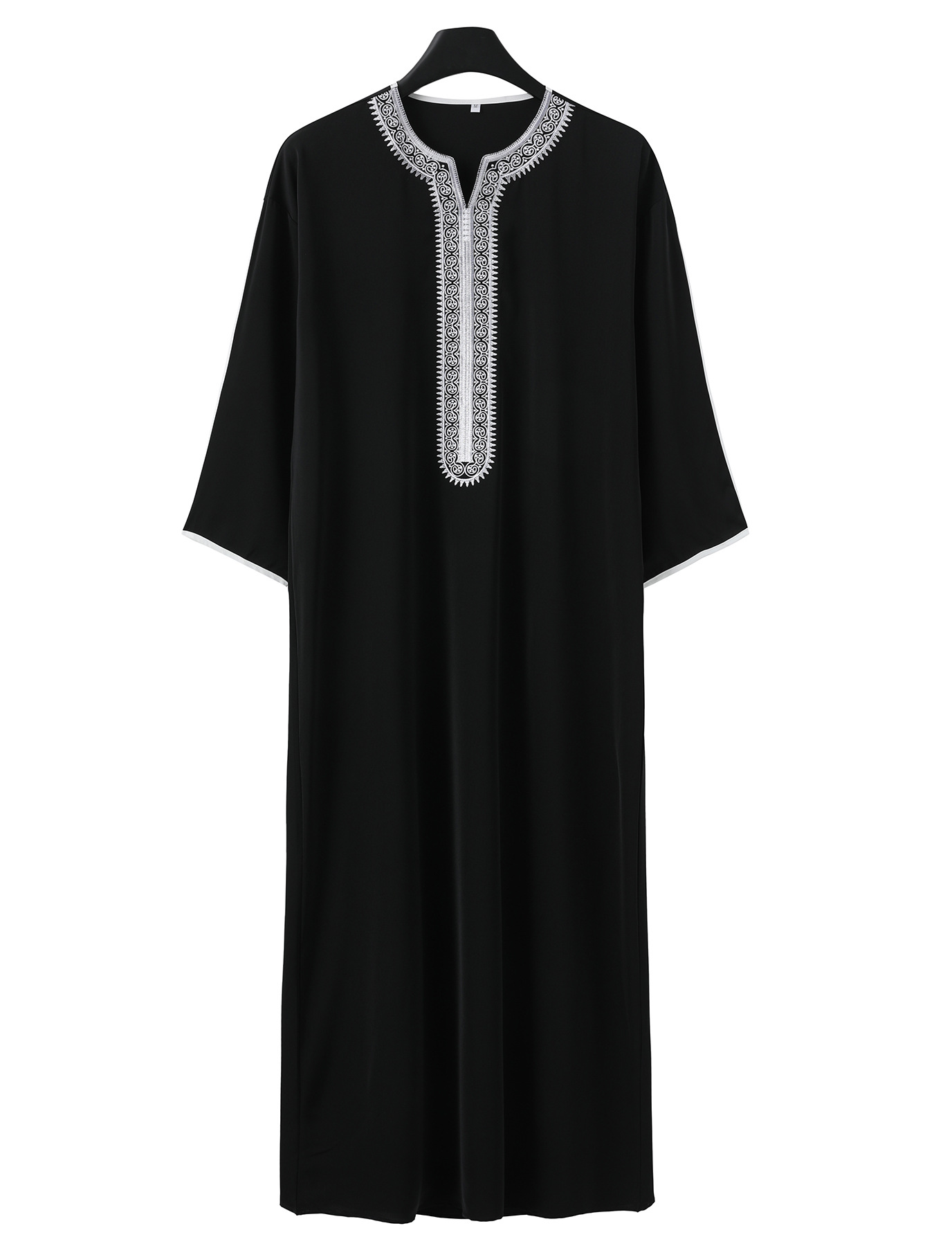 Hommes musulmans Robe longue Jubba Thobe broderie Abaya prière saoudienne Dishdasha Ramadan dubaï Abayas islamique Robe 2025 caftan marocain