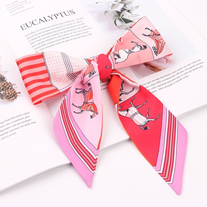 5*90Cm sergé cheval de guerre petit foulard en soie femmes Streamer bandeau cheveux cravate sac décoratif arc longue écharpe en gros