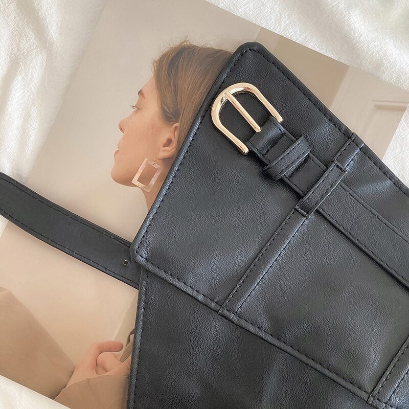 Ceintures larges à boucle ardillon classique, ceinture élastique noire en PU, Corset tendance, ceinture Waspie, robe classique, manteau, ceinture pour femmes et filles