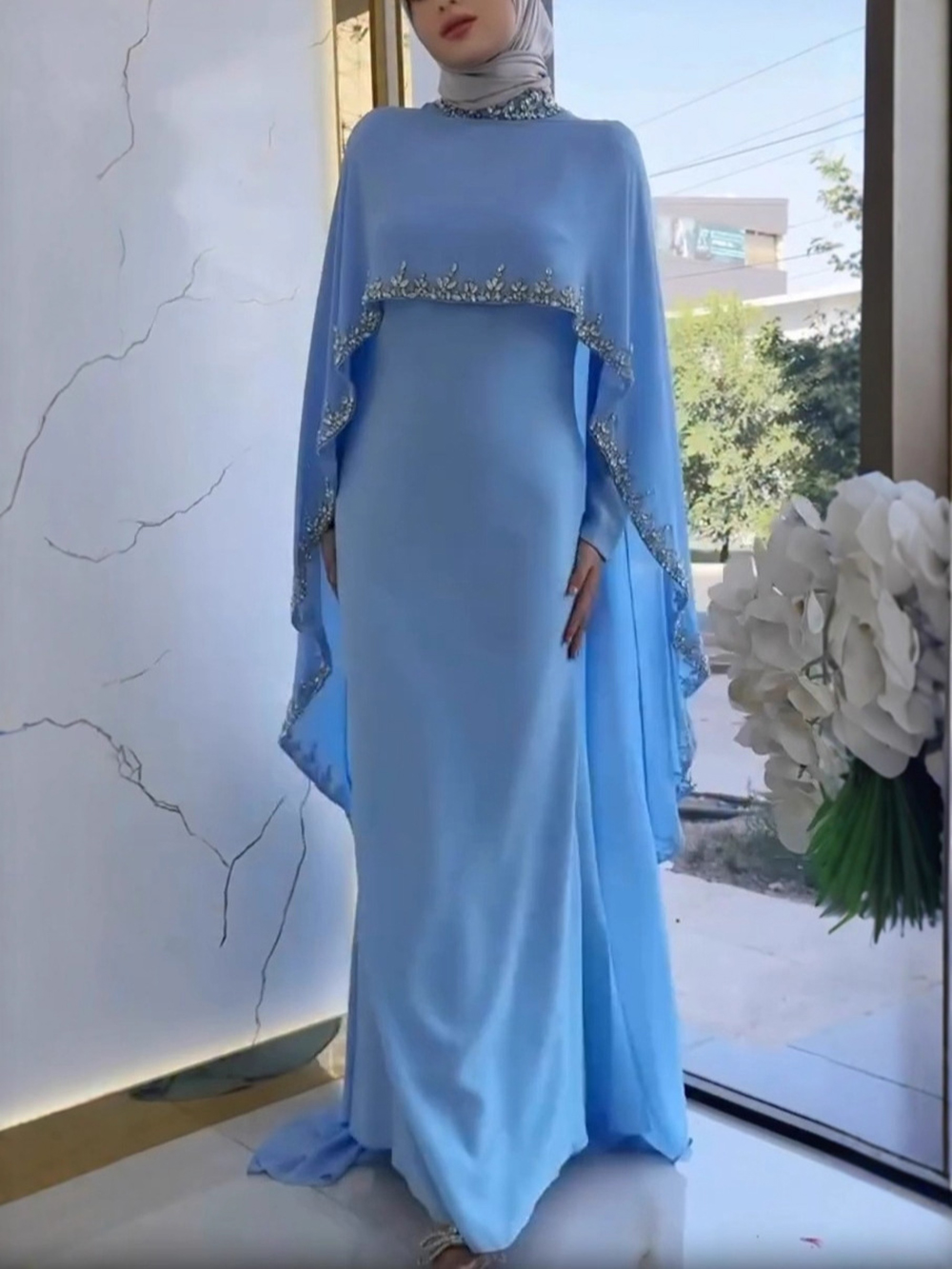 Femmes diamant châle conception Abaya Eid Mubarek robes musulmanes Robe à manches longues robes mode Abayas pour les femmes Isamic vêtements