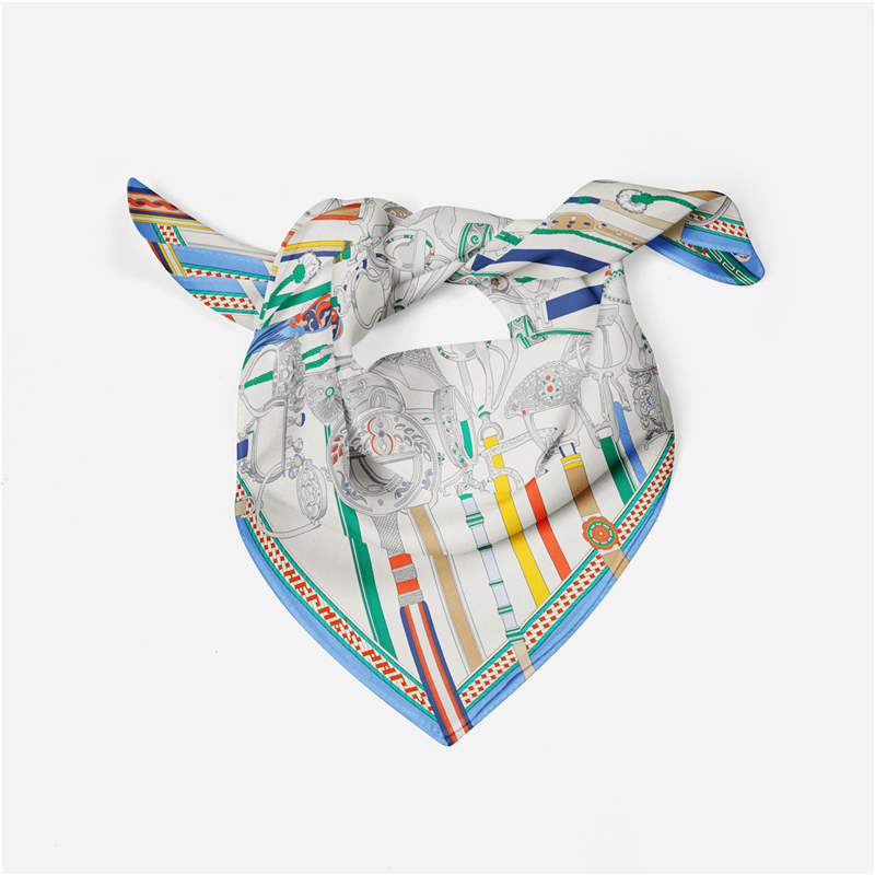Écharpe Twill Melt Print pour femmes, écharpes carrées, écharpes de dégager, enveloppes bandana, petit hijab, sauna aught, bandeau de la présidence, 53cm