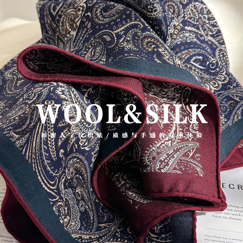 70% laine 30% foulard en soie pour femmes châles enveloppes Foulard foulards Pashmina femme Hijab Bandana Bufanda nouveau Foulard