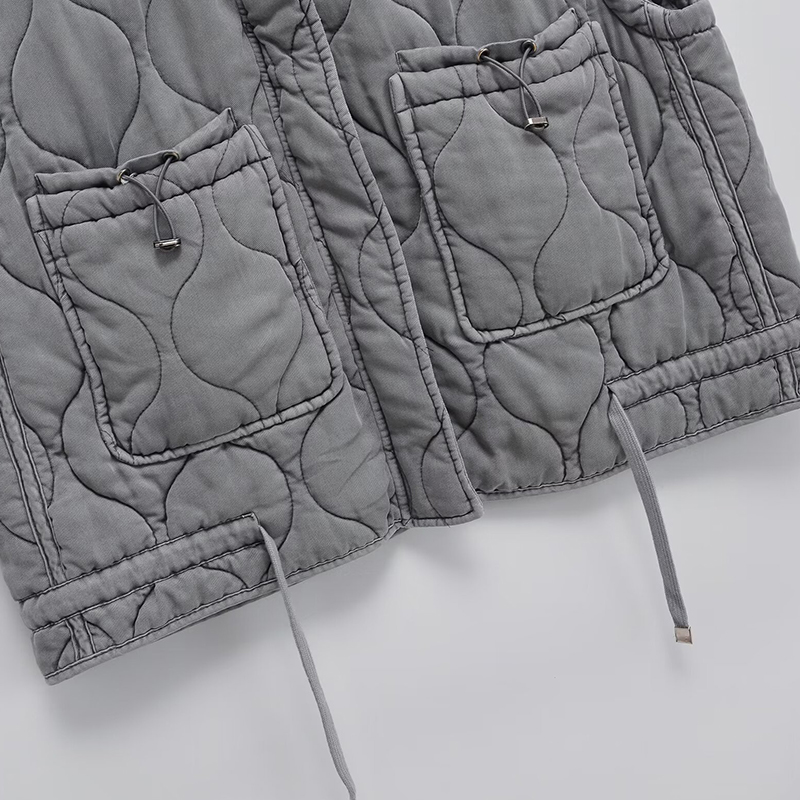 Gilet manteau femmes vestes gris hauts sans manche manteau zartins 2025 vêtements d'extérieur femme gilet Streetwear mode femme vestes manteau