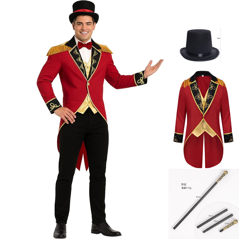 Vêtements médiévaux pour hommes, rétro, col montant, Costumes de spectacle de smoking pour hommes, Costume de fête de carnaval de Style Punk