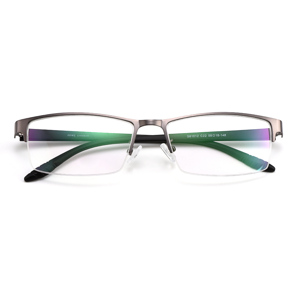 Hommes d'affaires Semi sans cadre en alliage de titane montures de lunettes grand visage adapté S61012 lunettes classiques pour hommes cadre optique