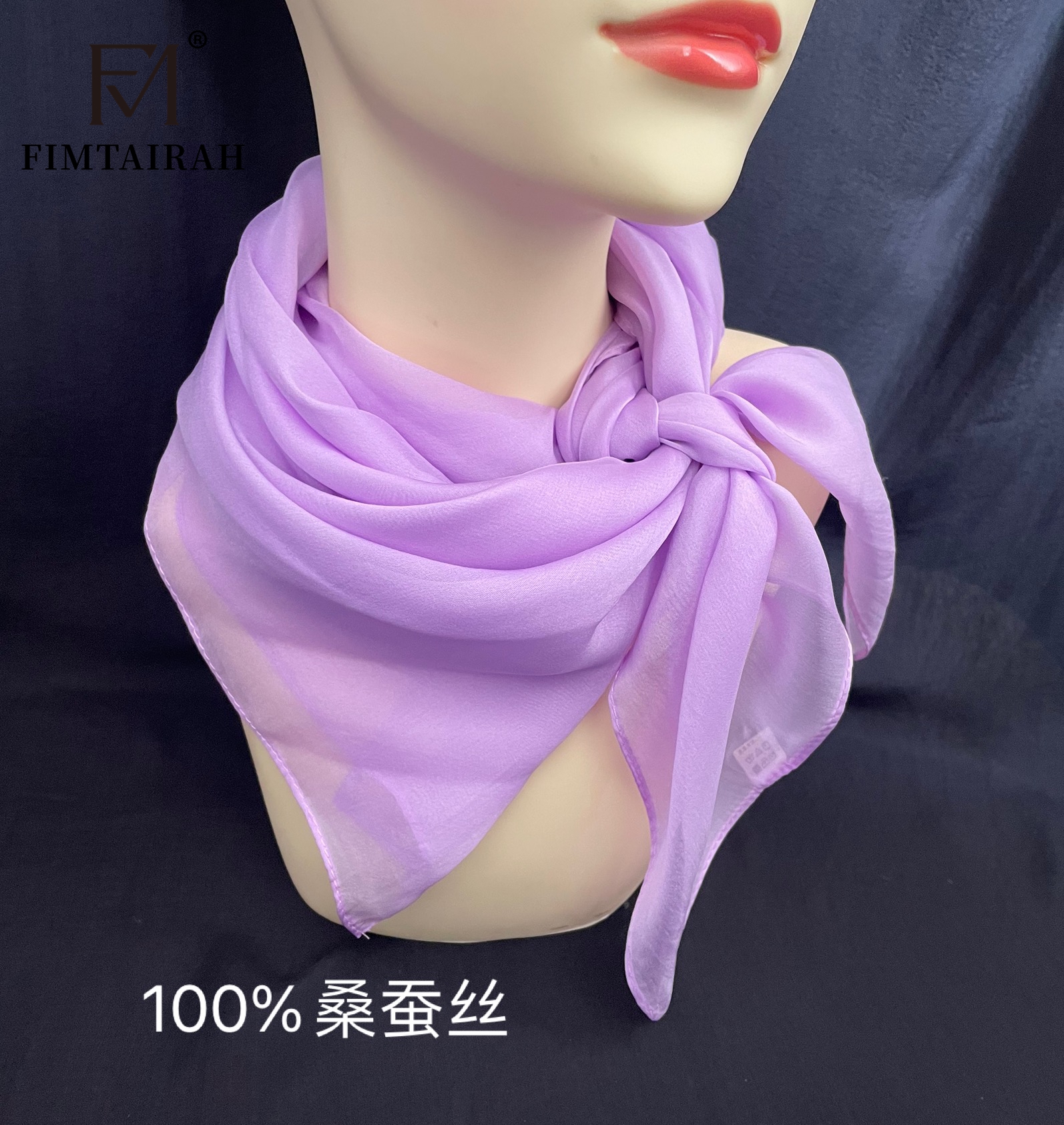 Fimtairah 100% foulard carré en soie femmes dames 90 cm carré foulard en soie couleur unie crème blanc plaine écharpe châle mince