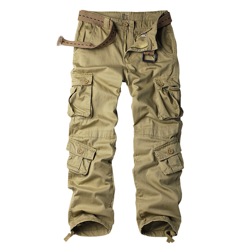 Salopette en coton rouge vin pour hommes, pantalon cargo décontracté, ample, multi-poches, style coréen, automne 2023, 28-42