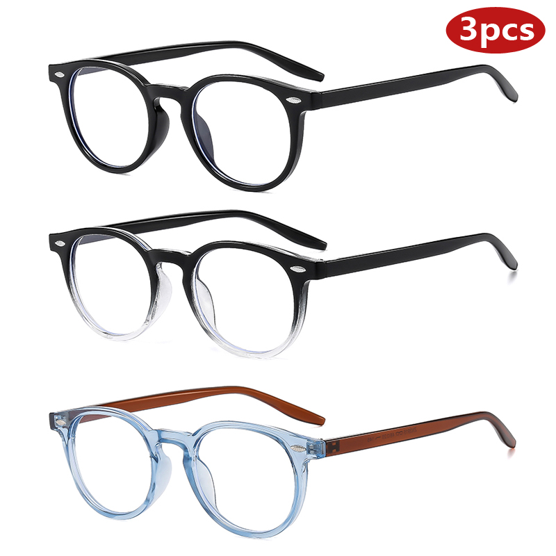 3 pièces Vintage lunettes rondes cadre femmes mode femme conduite lunettes optique Anti-lumière bleue montures de lunettes montures simples ﻿