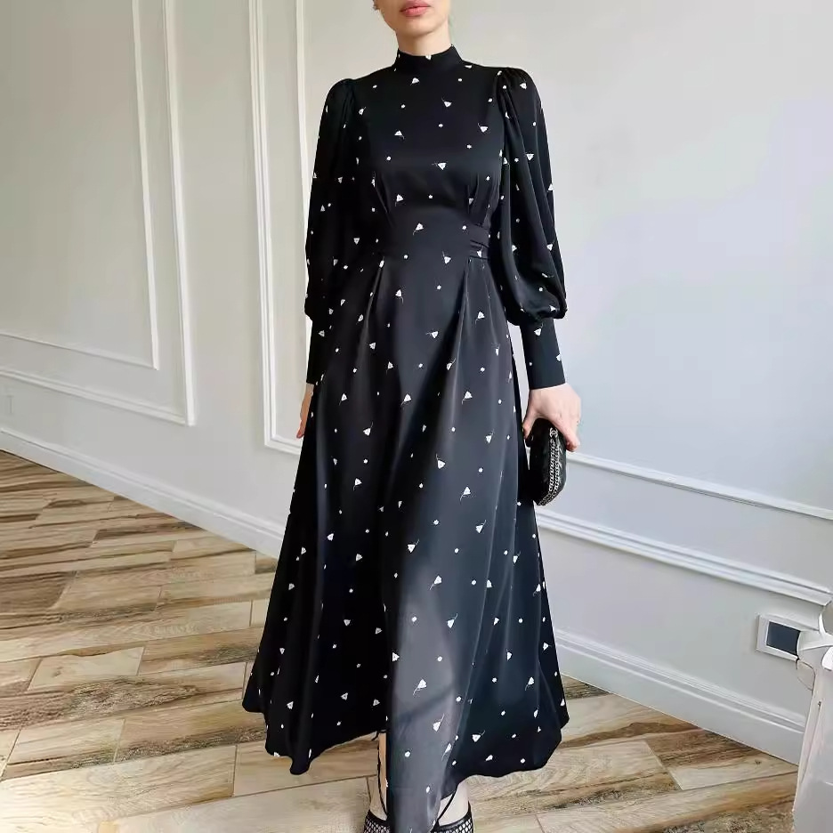 Abaya musulmane pour femmes, robe longue imprimée, robe éducative à lacets, Ramadan Eid Maroc Islam Jalabiya Dubaï Abayas Kaftan arabe
