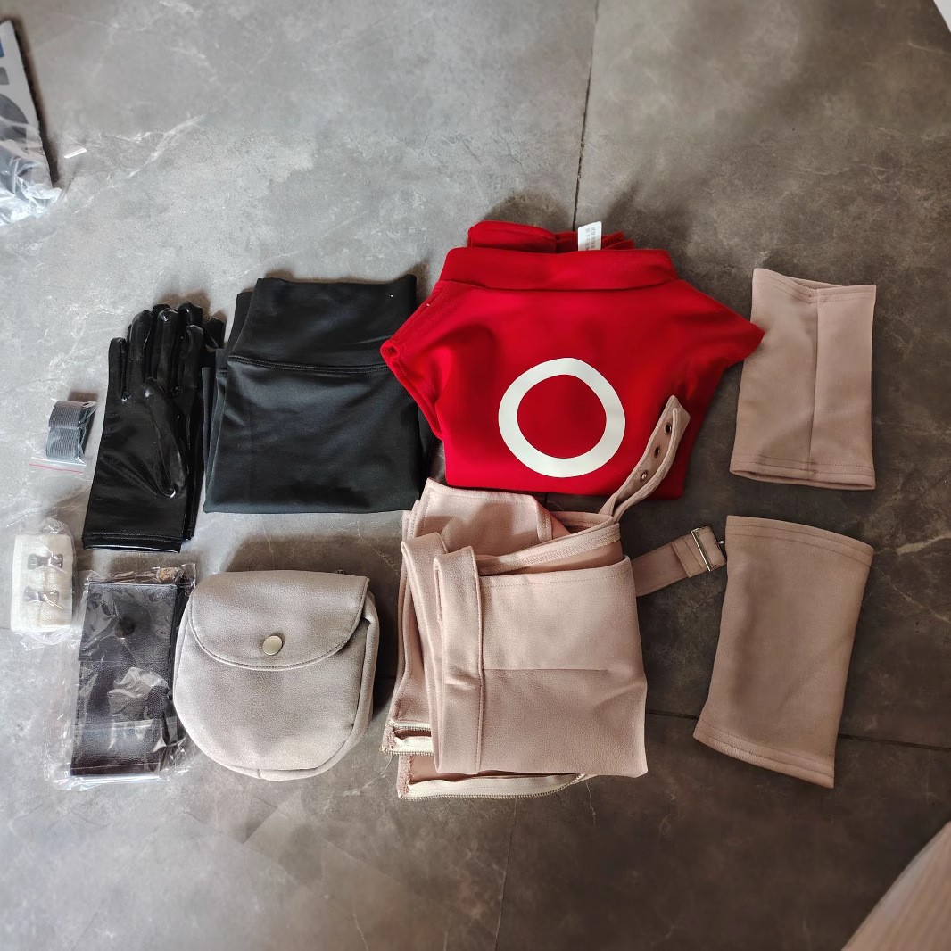 Costume de Cosplay Anime Haruno Sakura, ensemble haut et short, pochette pour gants, accessoires, uniforme, vêtements d'halloween