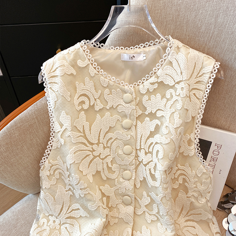 Gilet brodé de Style chinois élégant pour femmes, chemisier d'été sans manches pour le bureau, hauts chics pour vêtements de travail, tenues quotidiennes