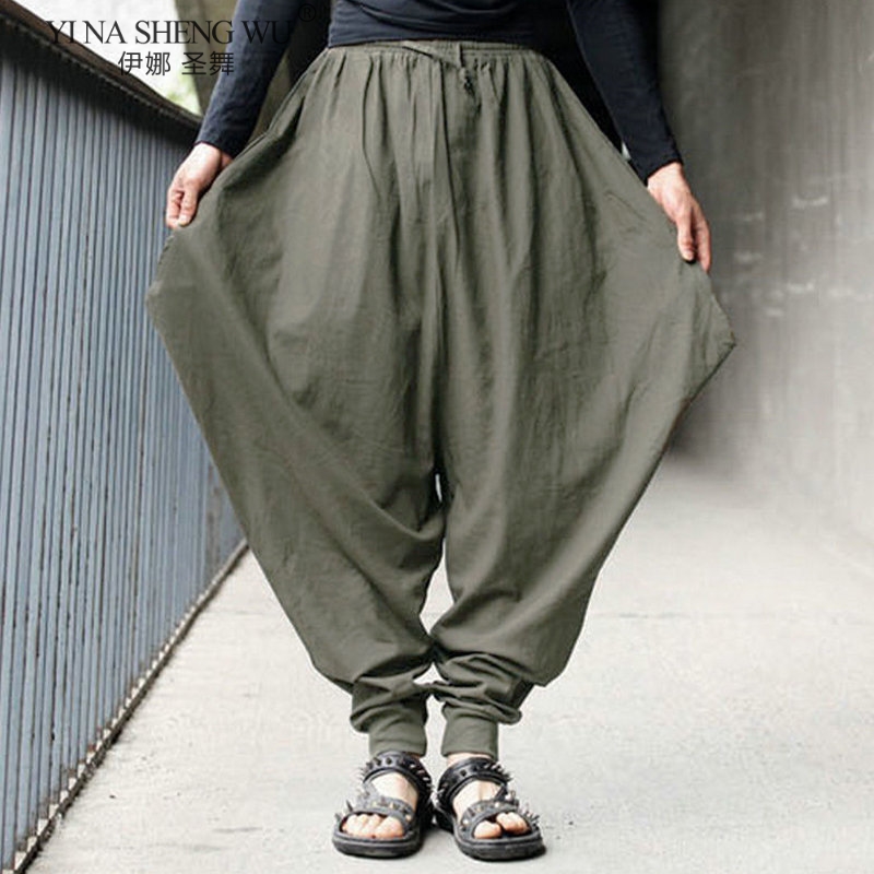 Hariamfjadt-Vêtements traditionnels chinois décontractés pour hommes, Costume de samouraï Hakama, Hip Hop, Rock, Nouvelle mode