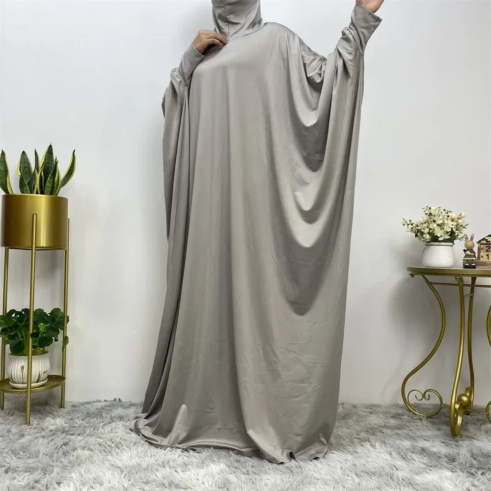 Abaya à capuche Eid femmes musulmanes vêtement de prière Robe à manches chauve-souris Abayas islamique Kaftan dubaï turquie Robe aérienne Burqa Caftan