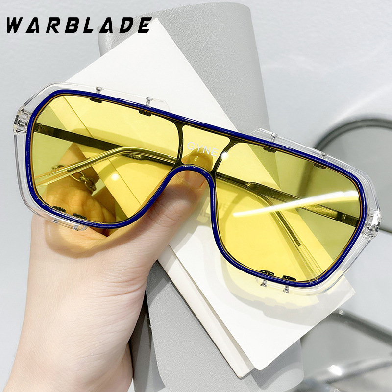 Lunettes de soleil carrées surdimensionnées en métal pour homme et femme, accessoire de styliste de marque, Vintage