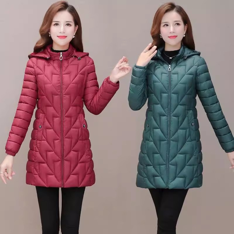 Parka mi-longue légère pour femme, manteau d'automne matelassé en coton, doudoune rembourrée, parka d'hiver 6XL 2026