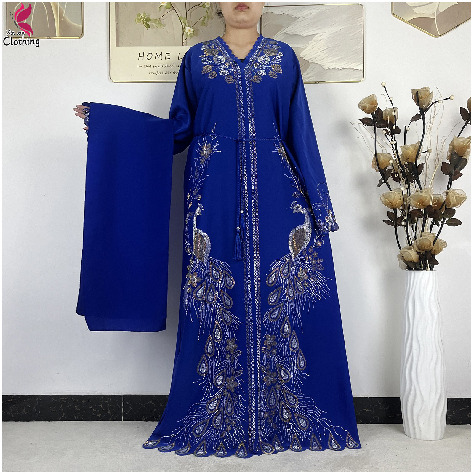Nouvelle Robe Modeste pour Femmes Musulmanes de Dubaï 2026, en Chiffon Diamanté, Élégante, Style Arabe, Hijab, Abaya Africaine, Robe Islamique à Manches Longues, Robe Turque