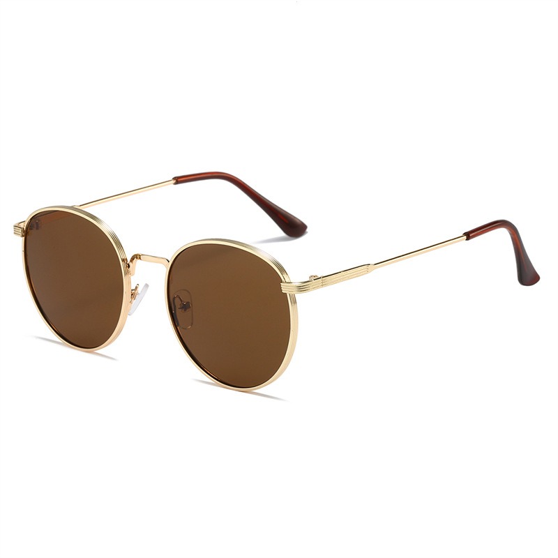 Lunettes de soleil rondes tendance, style vintage, hippie, protection UV, monture en métal, pour femmes et hommes