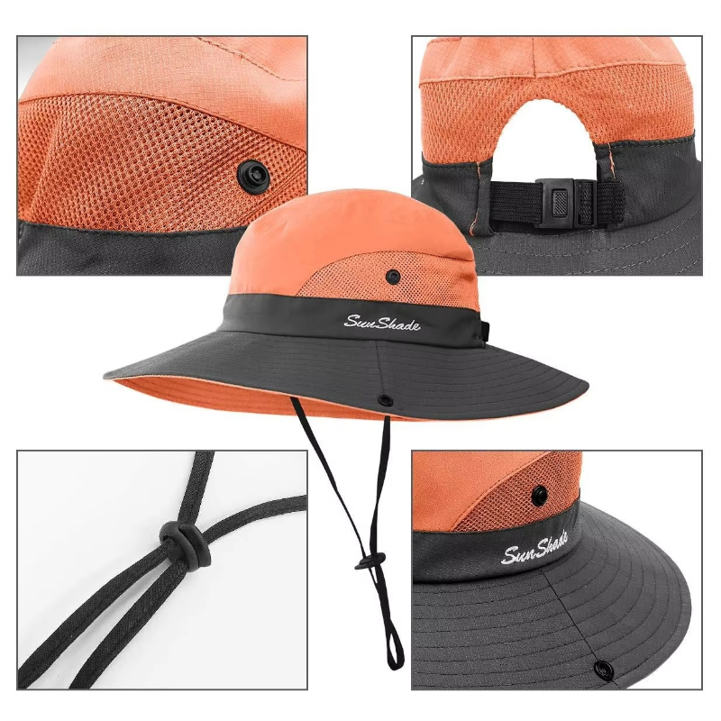 Chapeau de soleil à large bord avec protection UV50, respirant, réglable, avec rabat pour le cou, pour la pêche en plein air, la plage, les voyages, casquette de soleil décontractée pour hommes et femmes