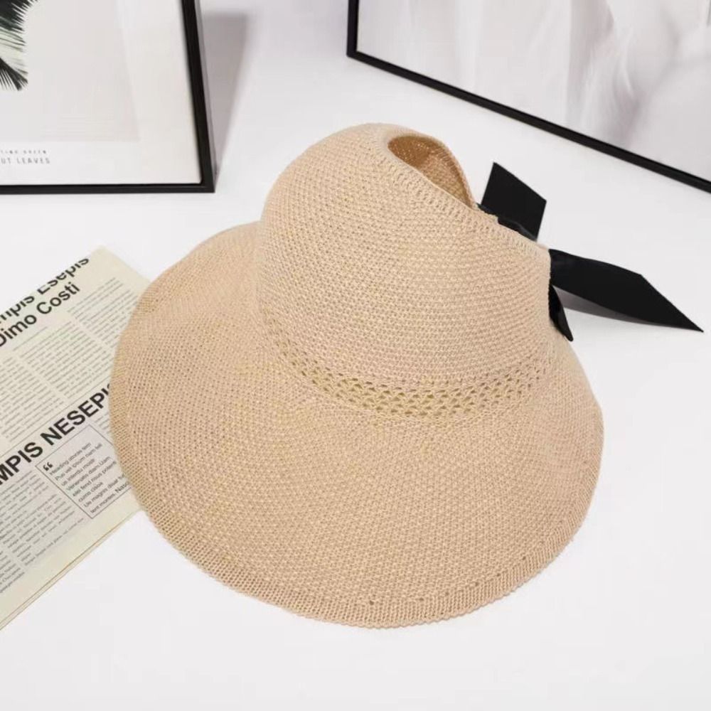 Chapeau de plage pour femme à large bord en crochet festonné, protection UV, style mode