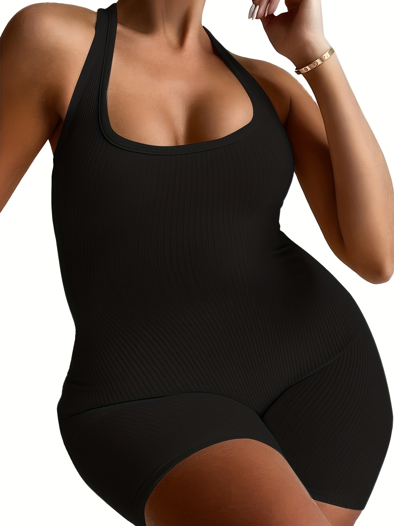 Combinaison Sportive Noire à Dos auxpour Femme, Vêtement Sexy, Dos aux, Dos aux, Dos aux, Grande Taille, Nouvelle Mode d'Été