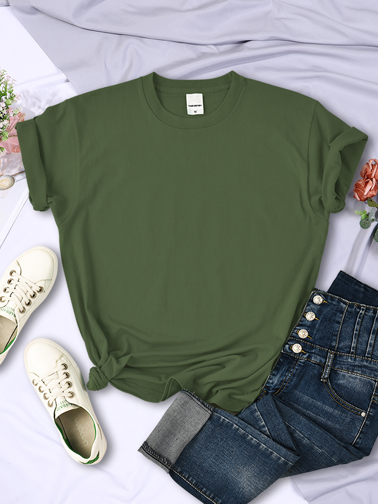 Couleur unie femmes t-shirts confortable été t-shirt tout-Match multicolore Streetwear ample Hip Hop à manches courtes pour femme