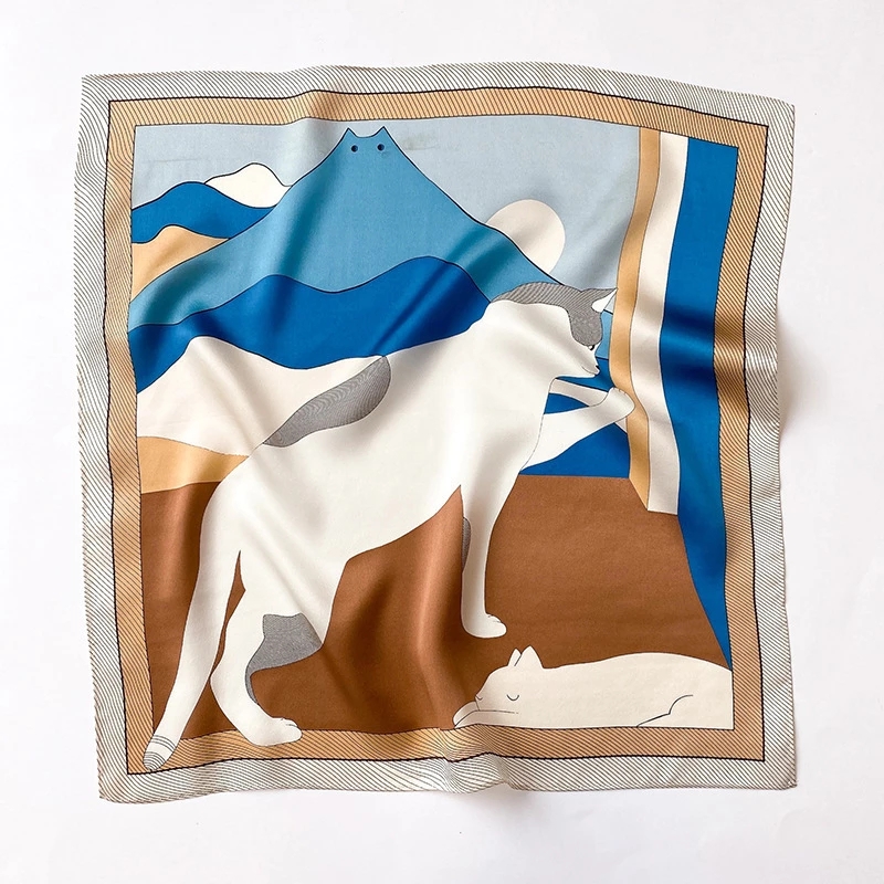 Nouvelle écharpe 100% soie Bandana femmes foulards carrés foulard élégant printemps mode luxe haute qualité bandeau Hijab châles