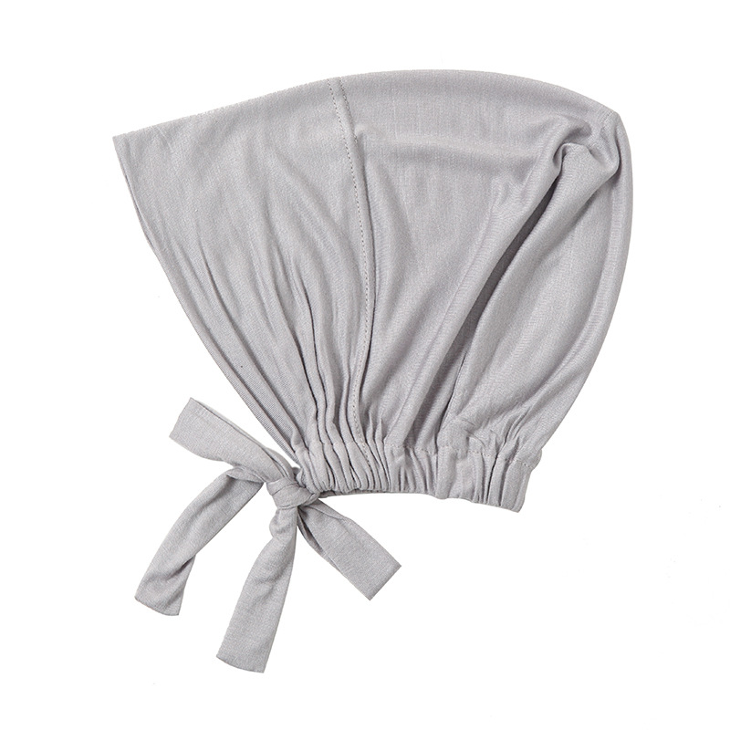 Femmes musulmanes intérieur Hijab casquettes Stretch réglable élastique Bonnet cravate dos Jersey femme bandeau Turbante Mujer